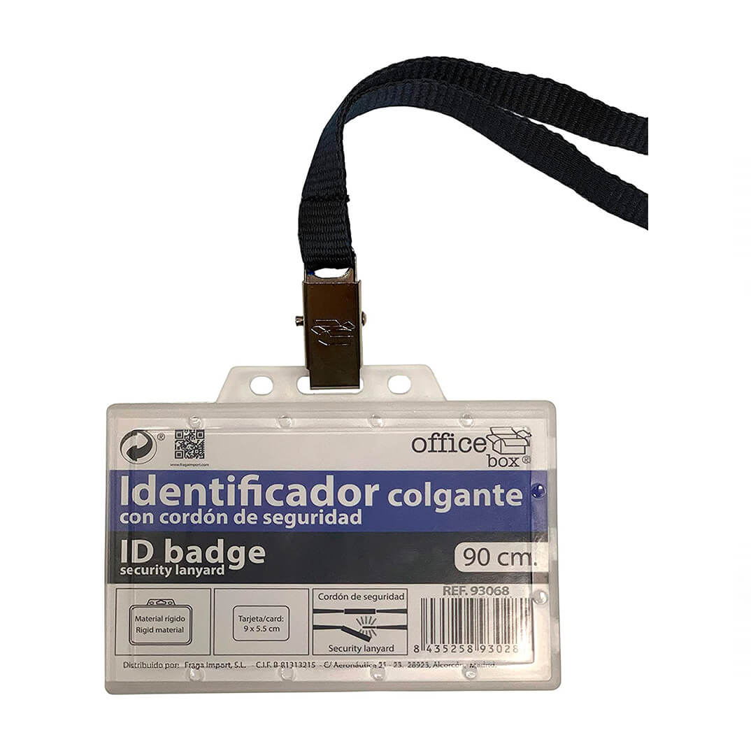 Portadistintivo OfficeBox +cordón negro 55 x 90mm