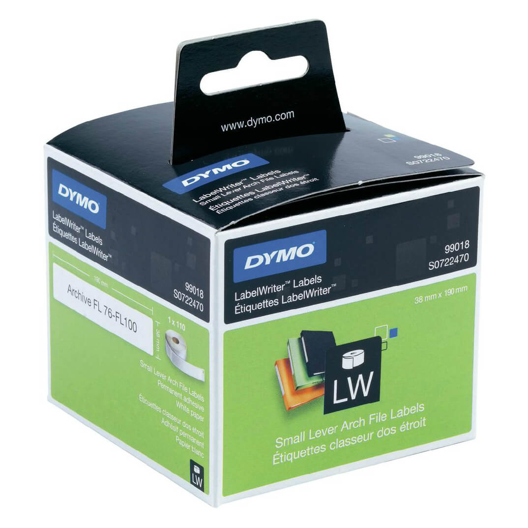 Rotlle etiquetaes Dymo 38x190 llom arxivadors