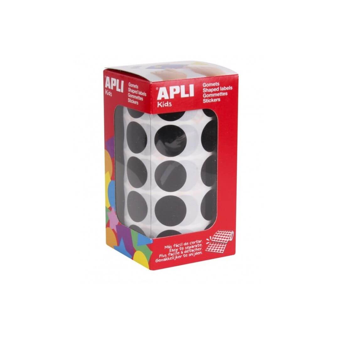 Rotllo gomets rodons 20mm negres