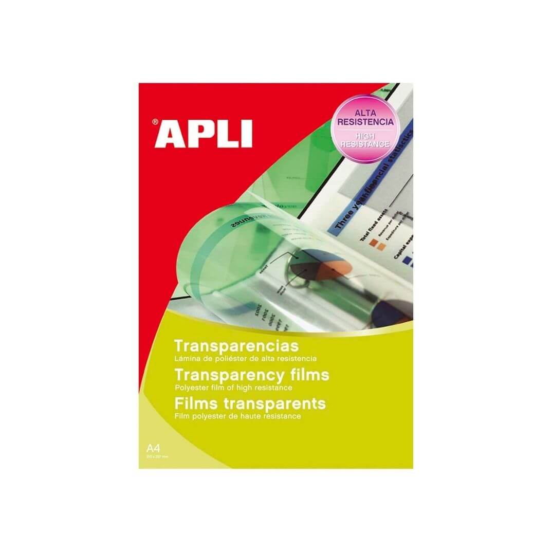 Caja 100 transparencias A4 sin banda para inkjet