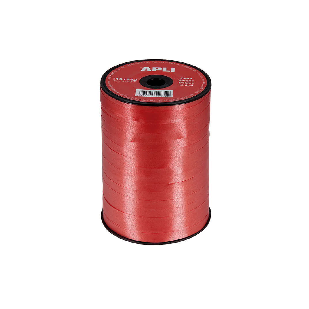 Cinta regalo 7 mm x 400 m color rojo