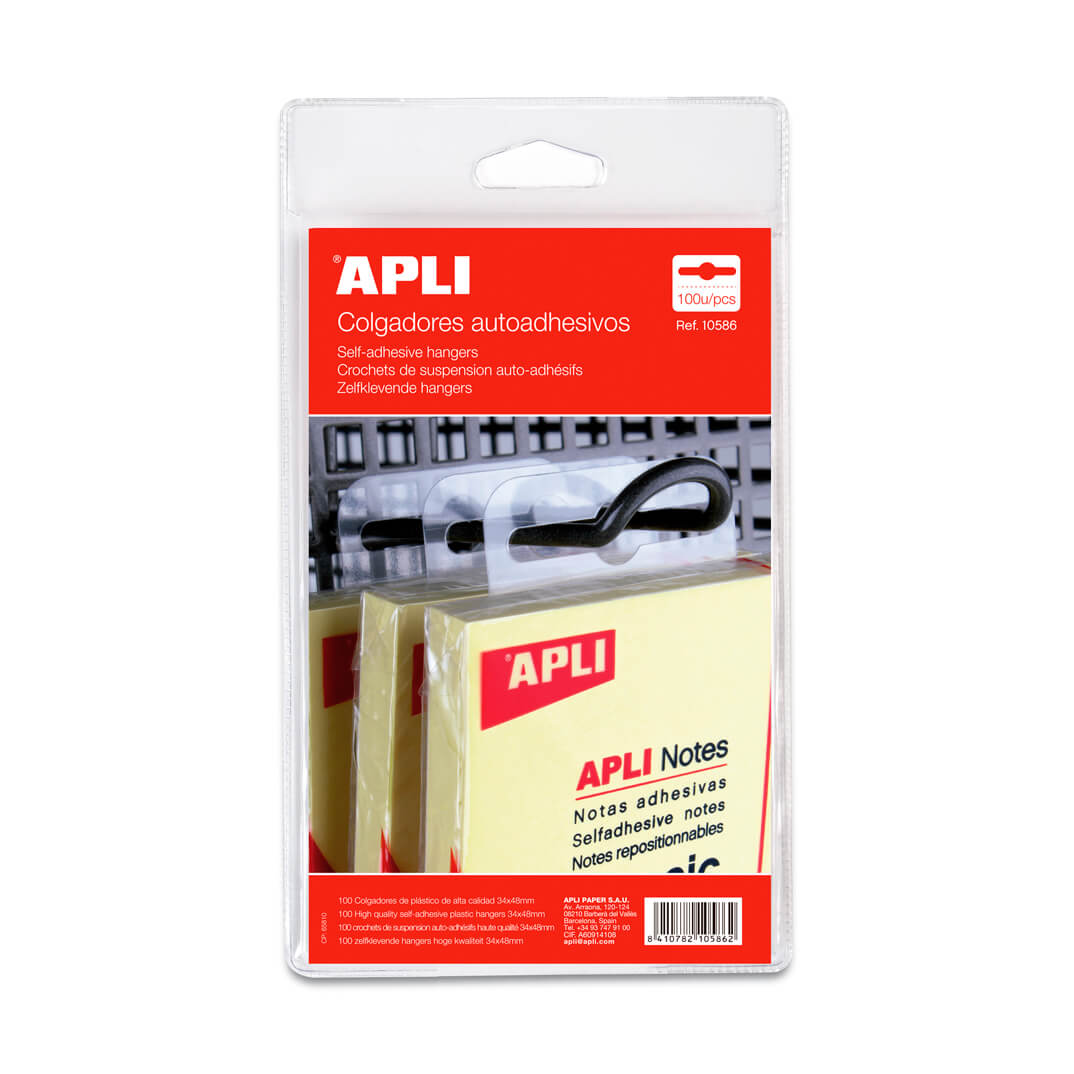 Penjadors Apli autoadhesius de plàstic (100u)