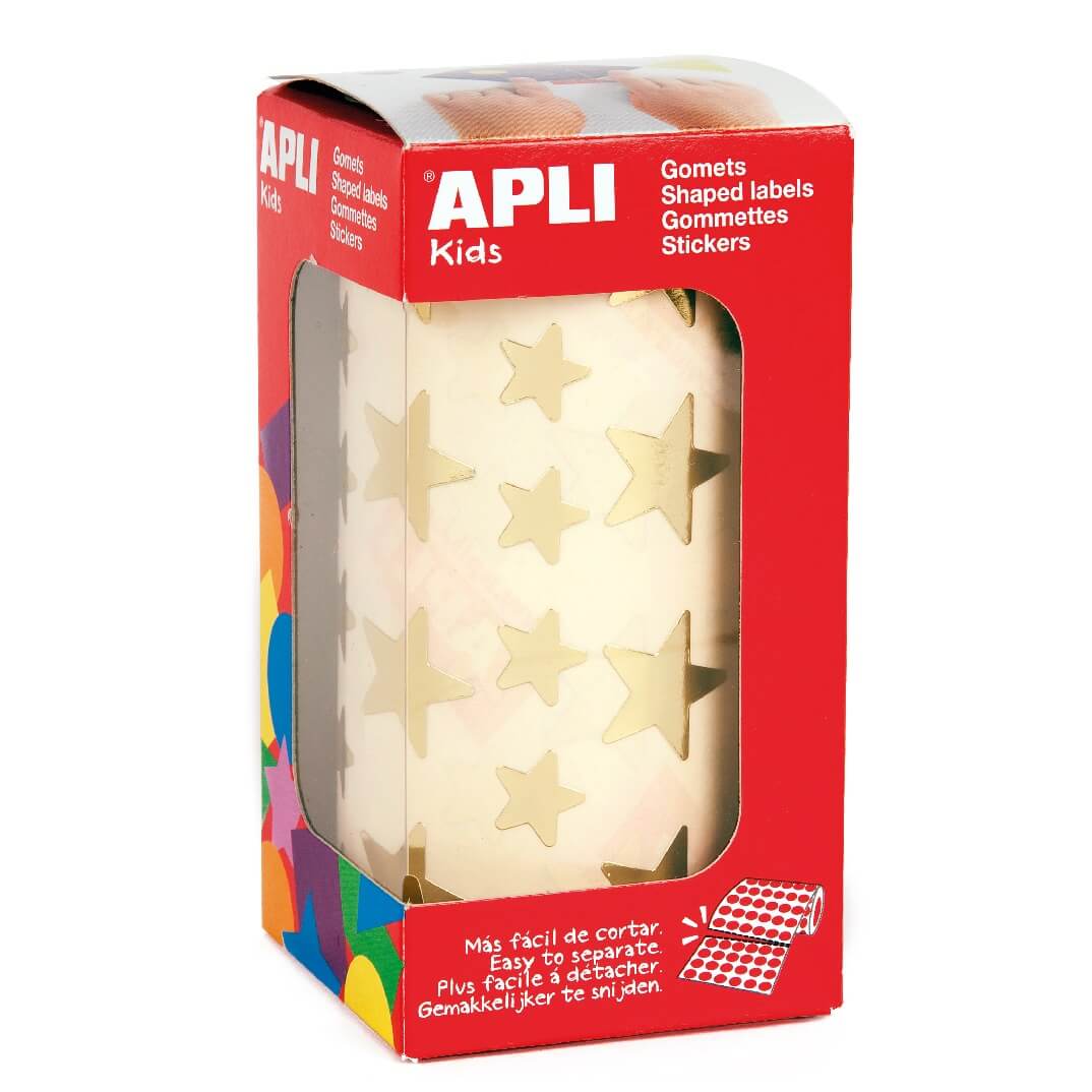 Rotllo gomets estrelles 12,5 i 19,5mm  or