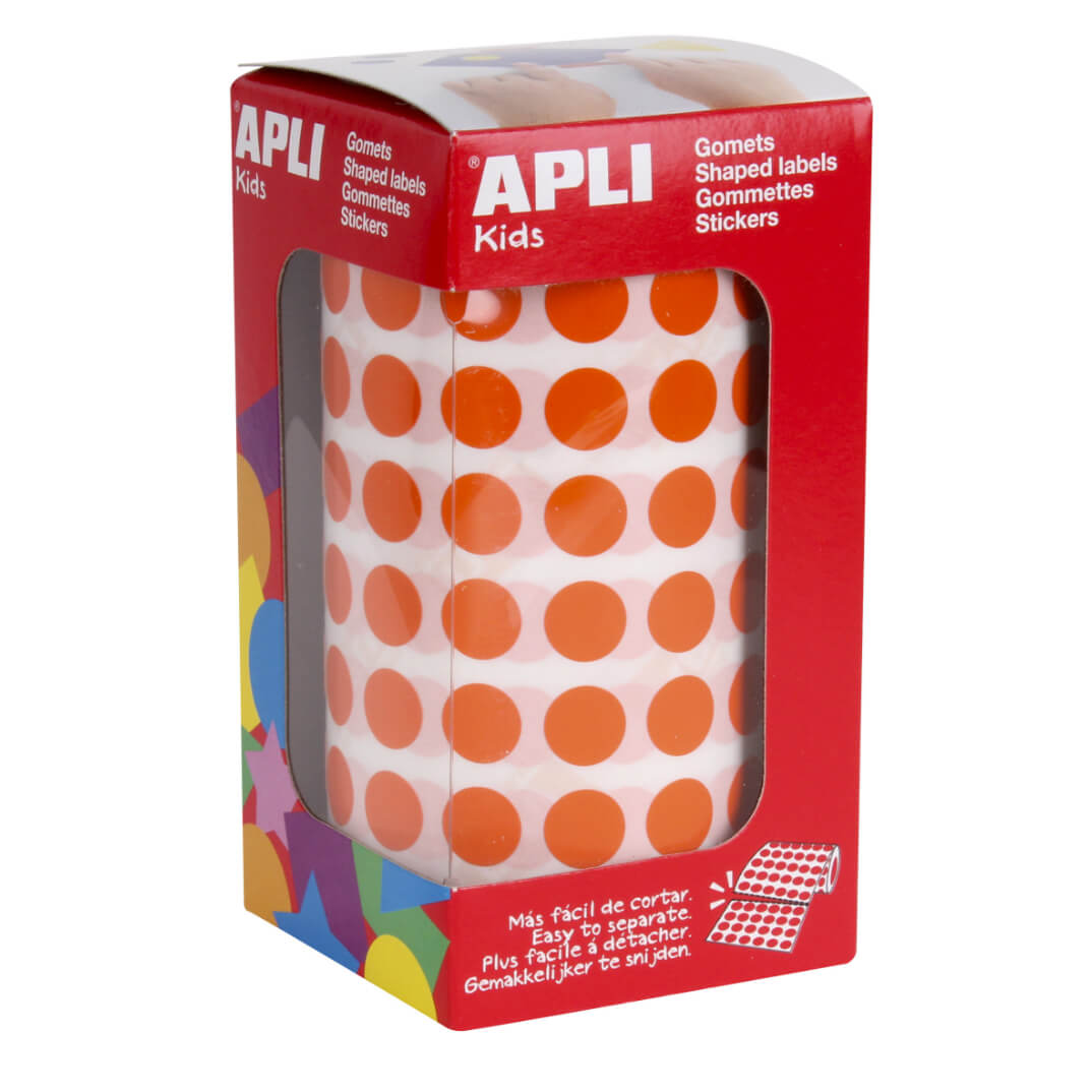 Estuche gomets Apli 10,5mm color naranja