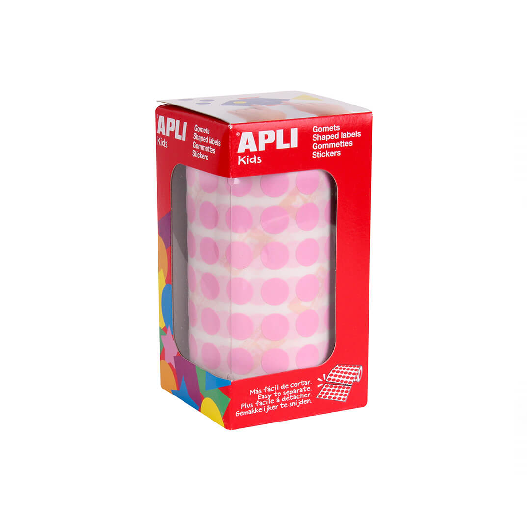 Rotlle de gomets adhesius 10,5mm rosa