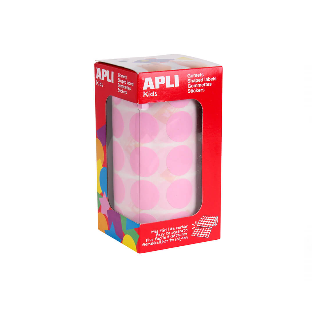 Rotlle de gomets adhesius 20mm rosa