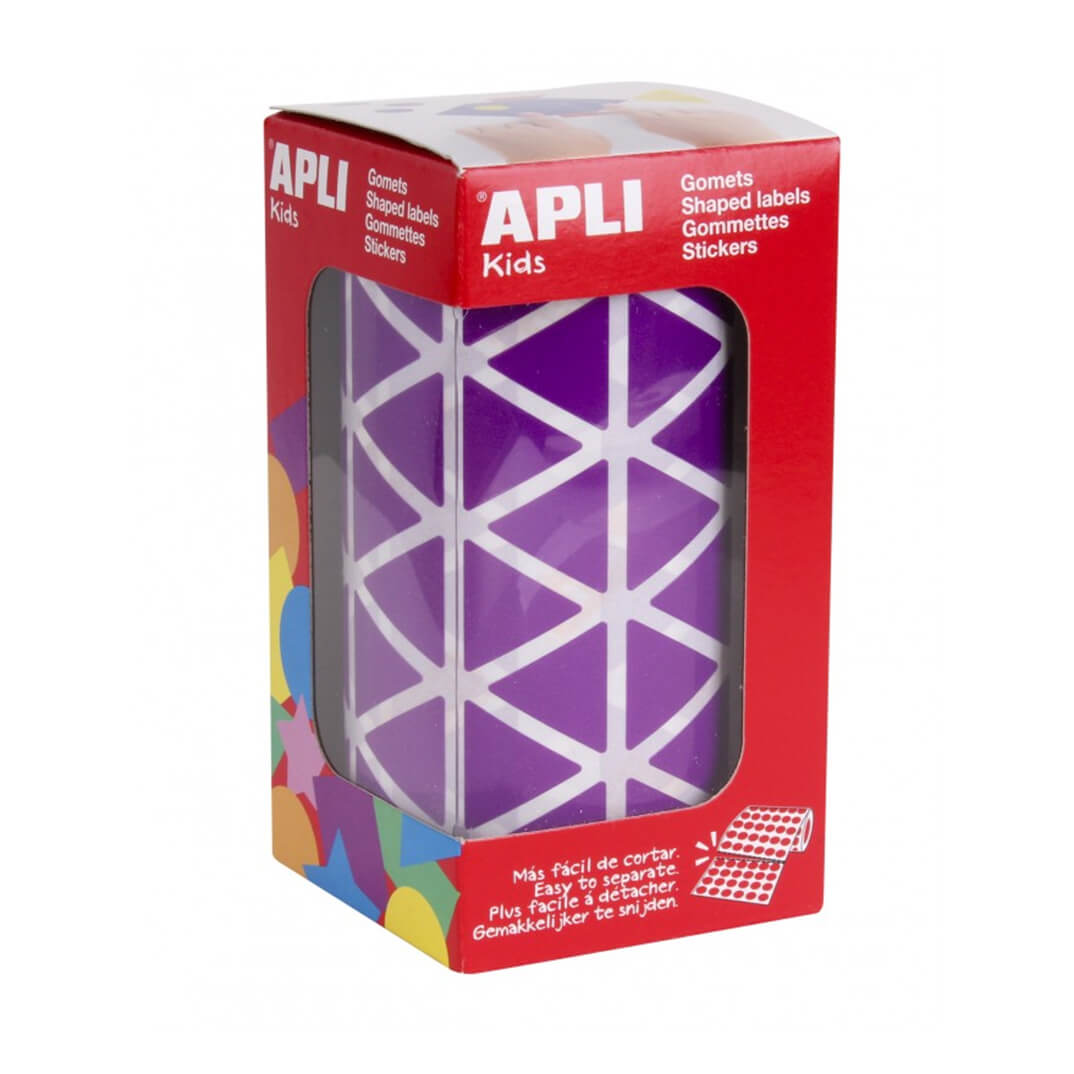 Rollo gomets triangulares 20 mm lilas