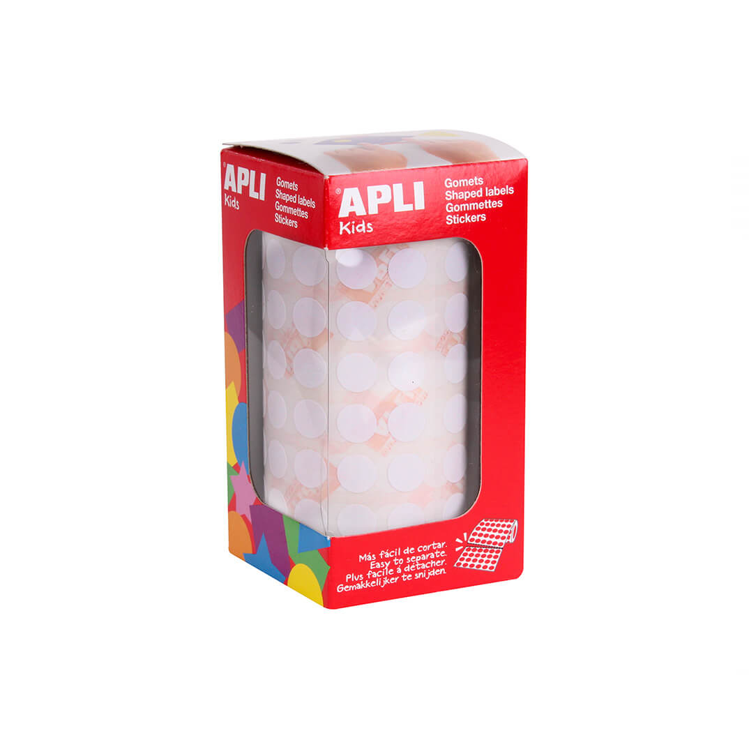 Estuche gomets Apli 10,5mm color blanco