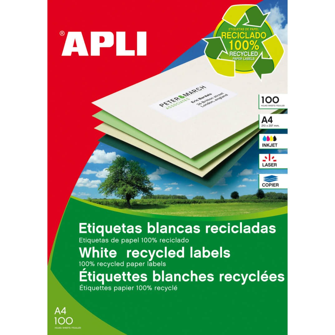 Etiquetas Apli recicladas 105x35mm