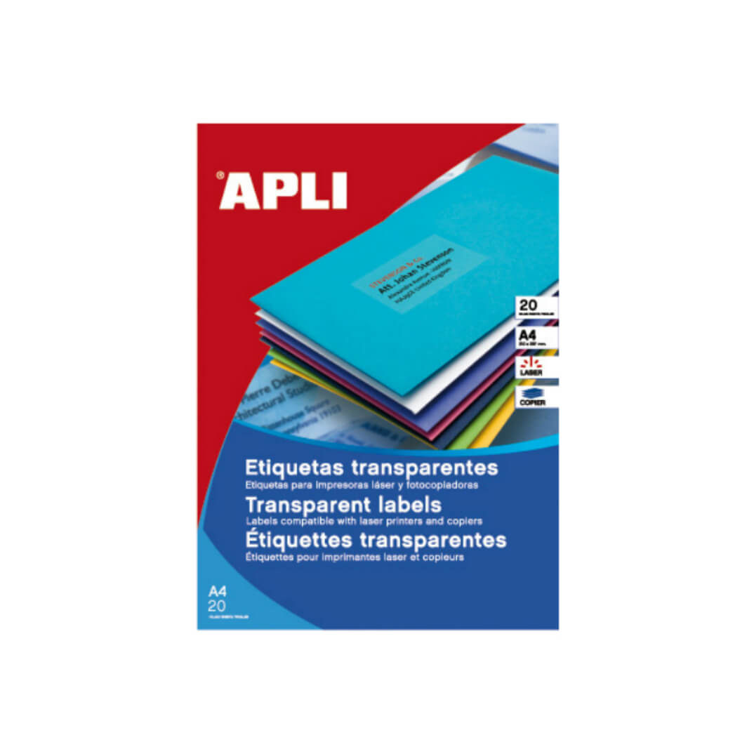 Etiquetes translúcides A4 tallades 48,5x25,4