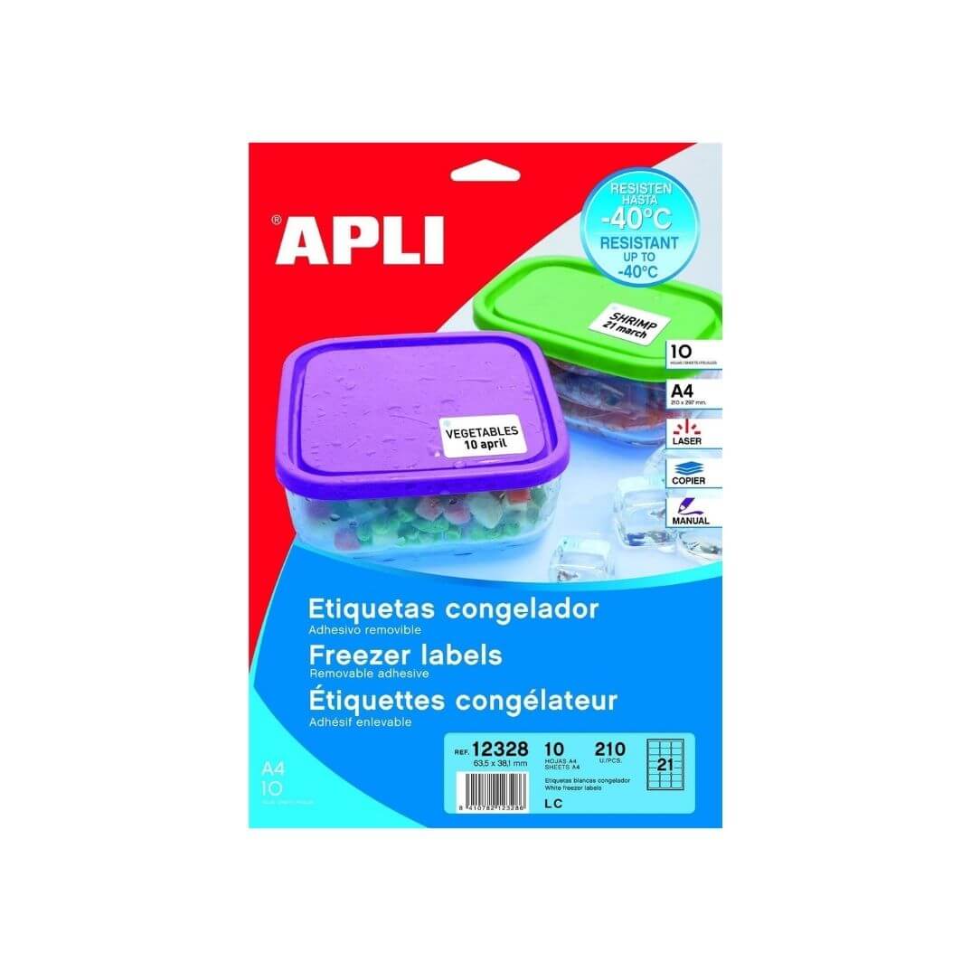 Etiqueta Apli blanca especial congelador 63,5x38,1