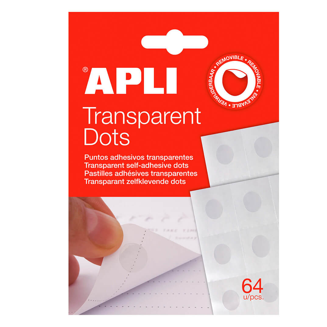 Dots puntos adhesivos transpar. removibles (64u)