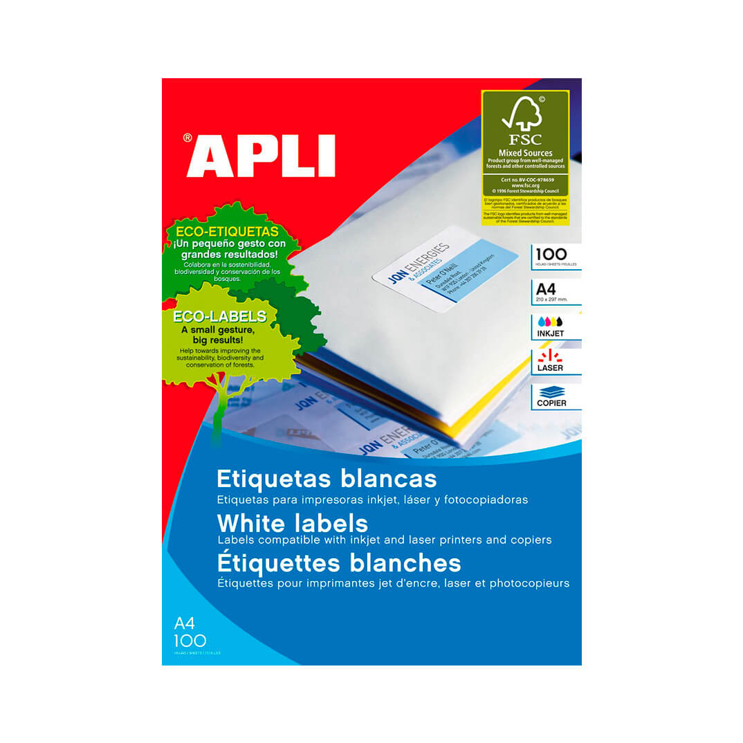 Etiquetes adhesives Apli 105x37mm color verd