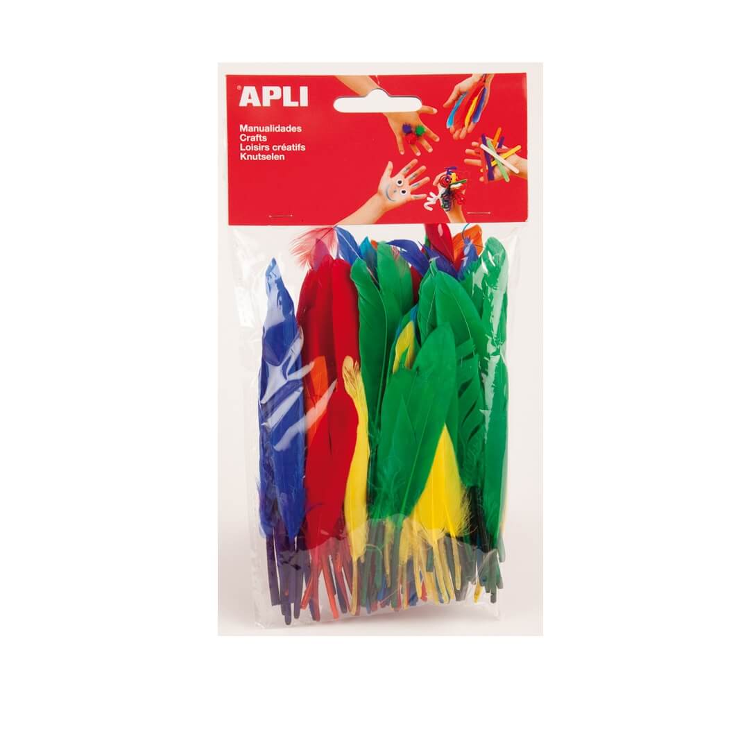 Paquet 100 Plomes Apli assortit de colors