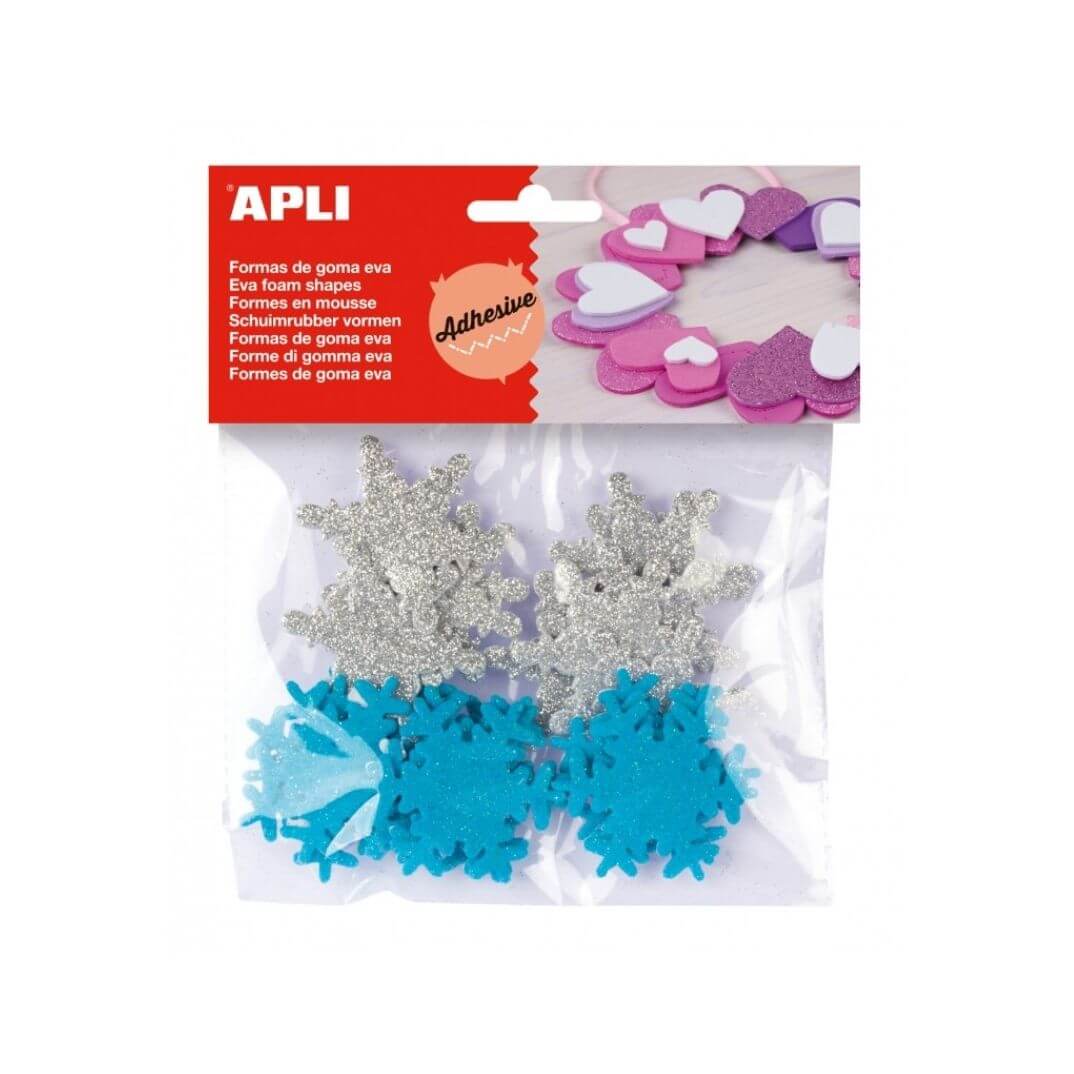 Formes Goma Eva adhesives foc de neu purpurina 22u