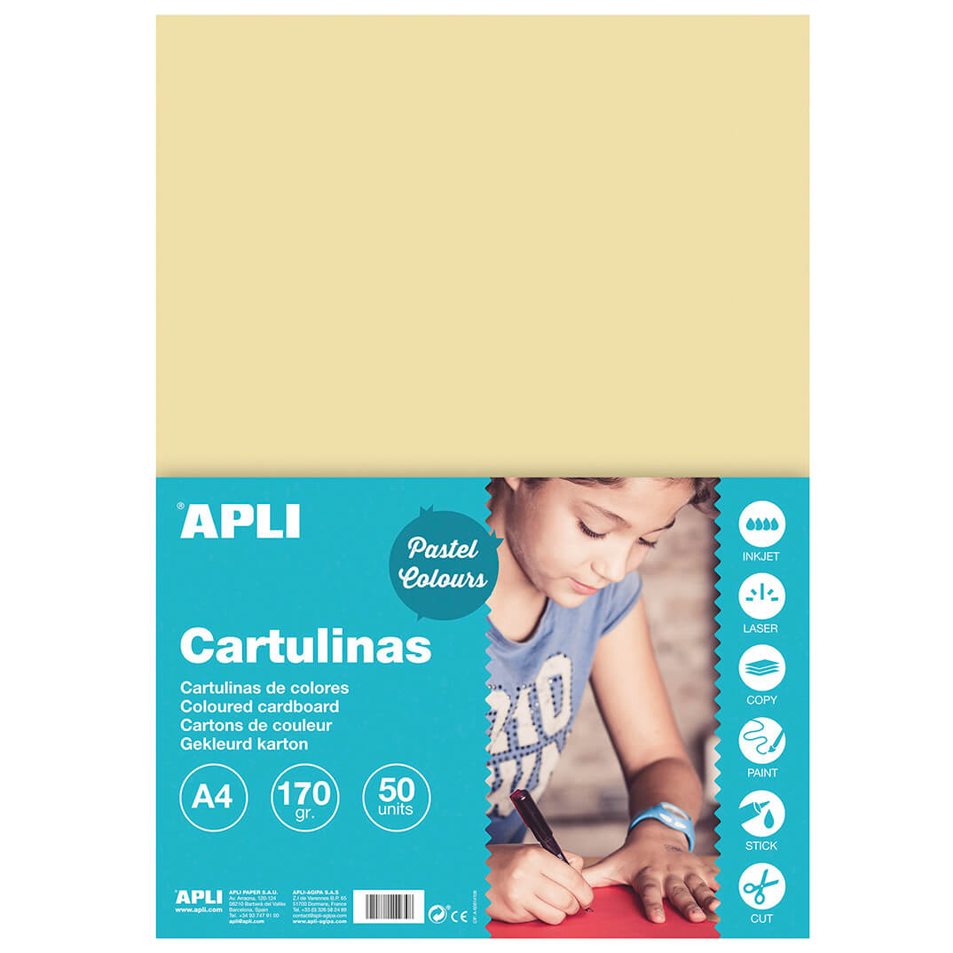 Pack 50 cartolines A4 170g crema