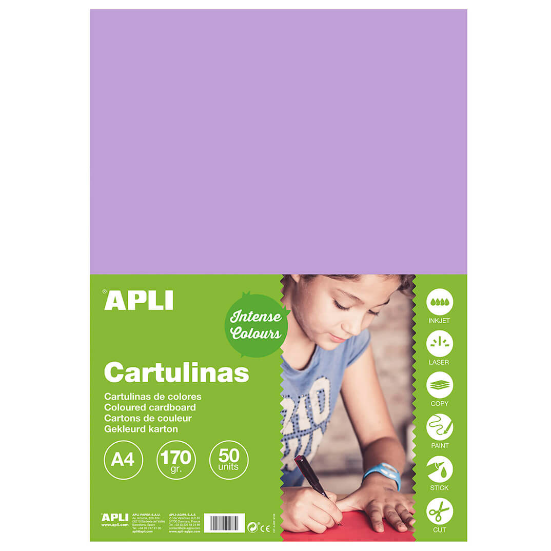 Pack 50 cartolines A4 170g violeta