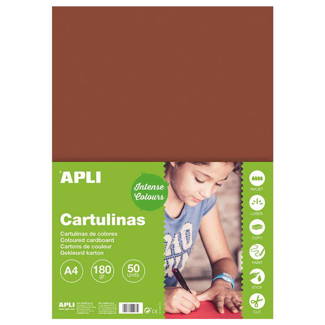 Pack 50 cartolines A4 170g marró