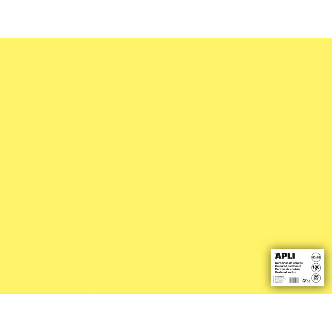 Cartulina 50x65 170g amarillo claro (pack 25)