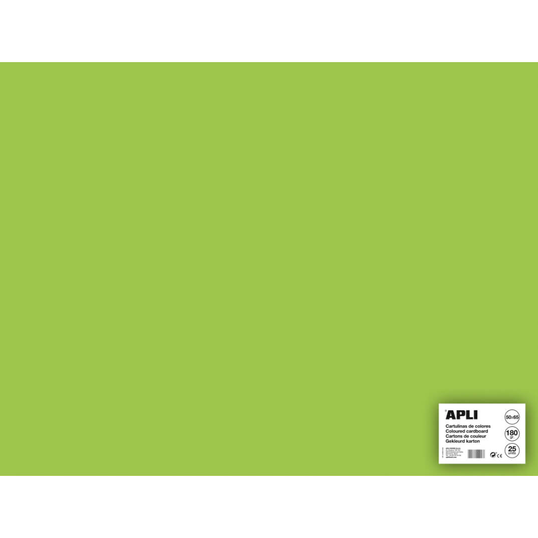 Cartulina 50x65 170g verde claro (pack 25)
