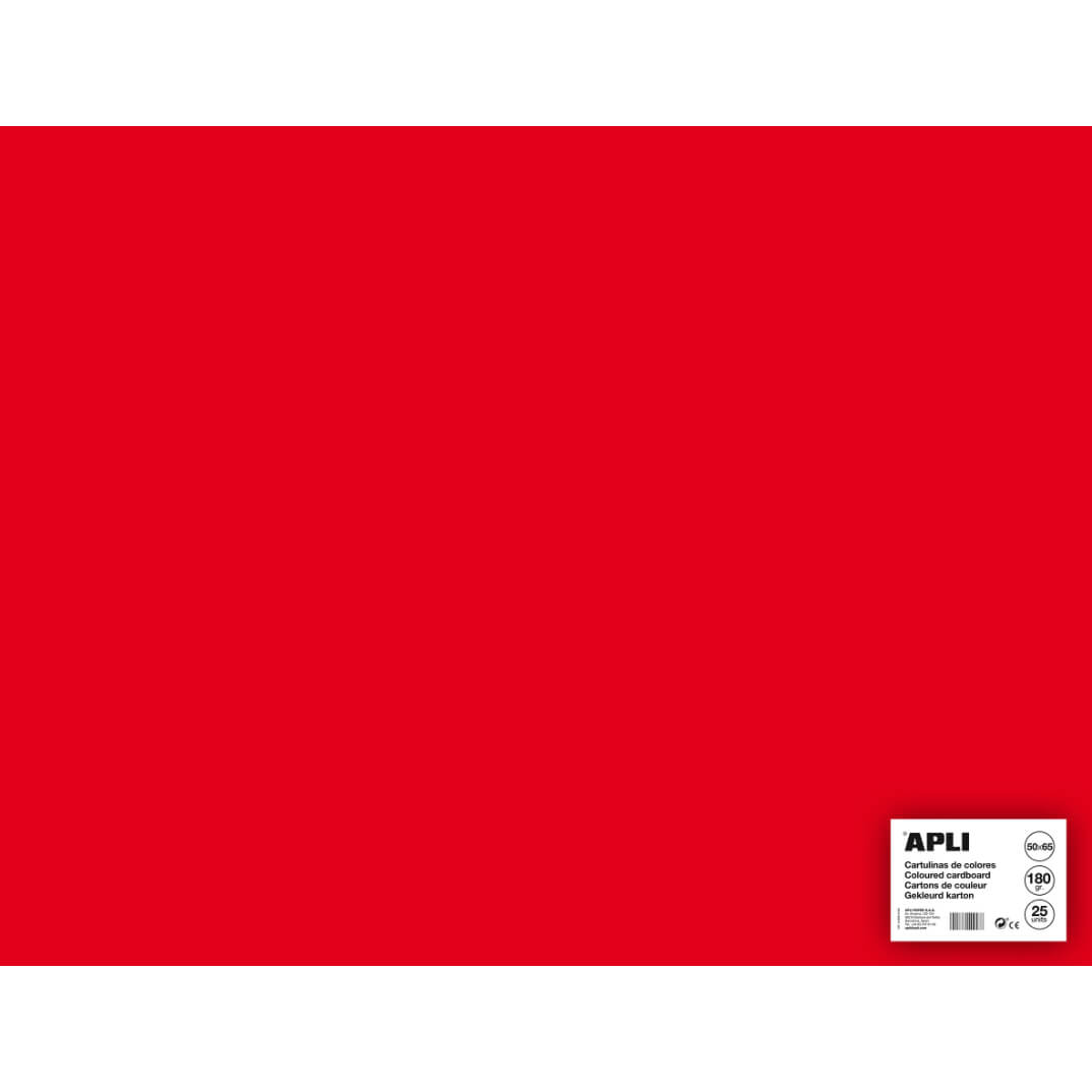 Cartolina 50x65 170g vermell (pack 25)