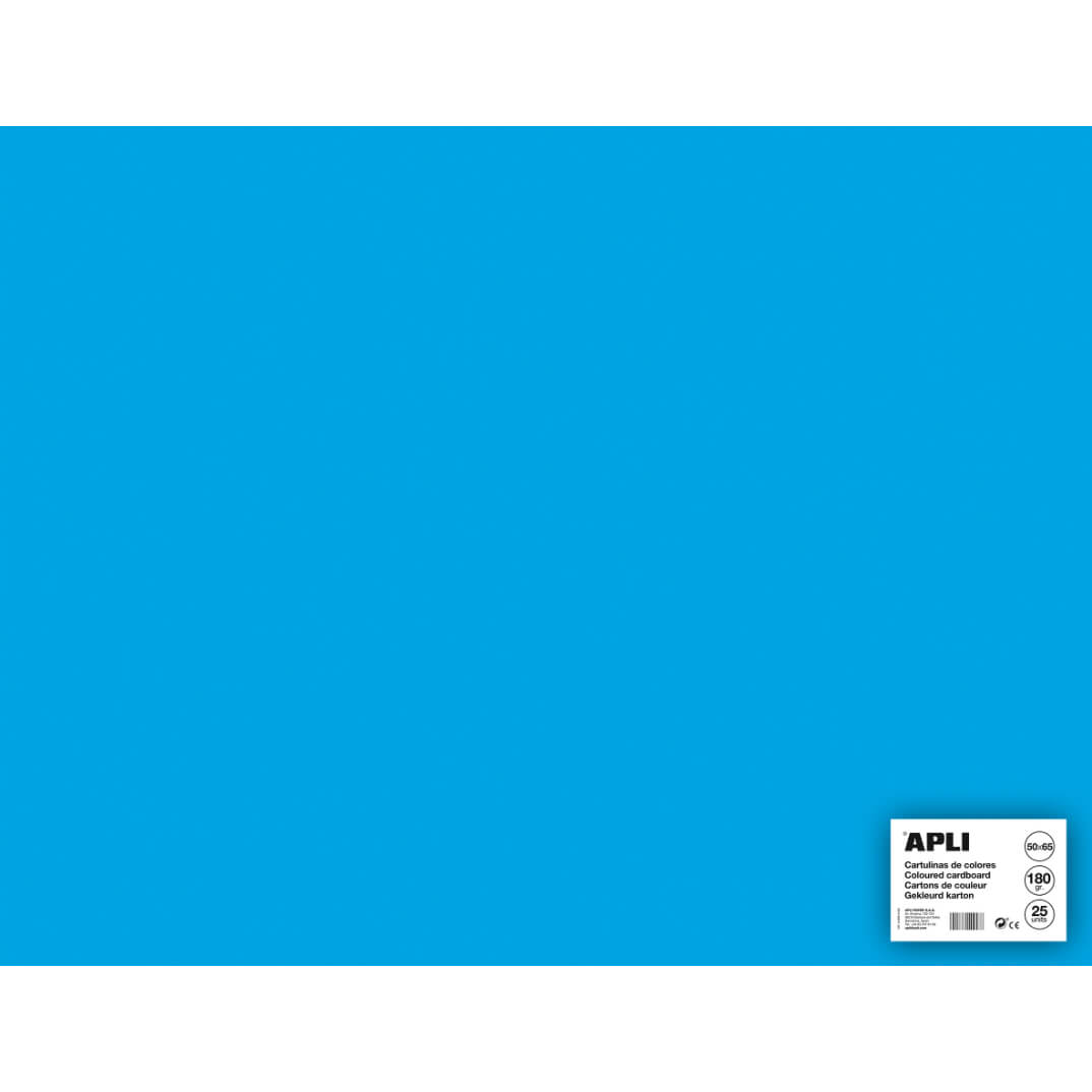 Cartulina 50x65 170g azul cielo (pack 25)