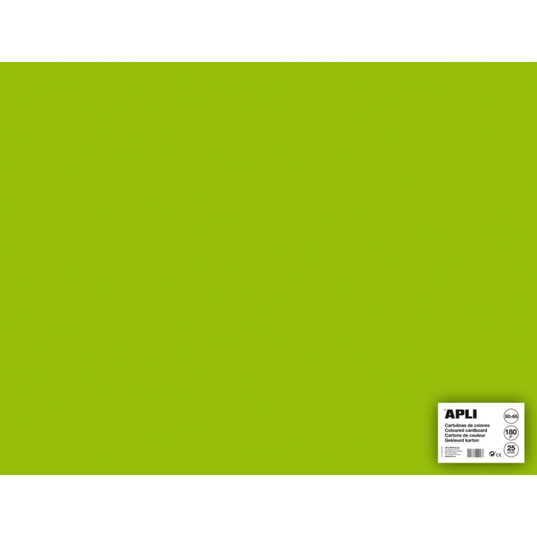 Cartulina 50x65 170g verd fluor (pack 25)