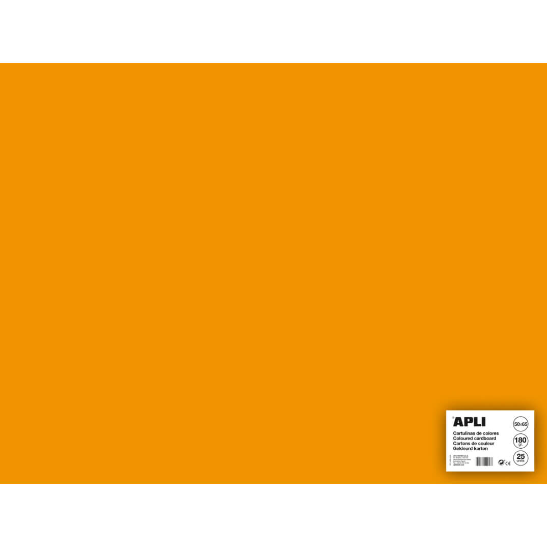 Cartulina 50x65 170g taronja fluor (pack 25)