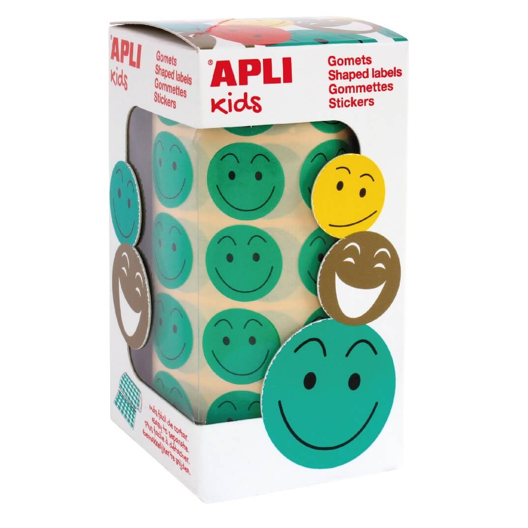 Rollo gomets "Cara Feliz" color verde