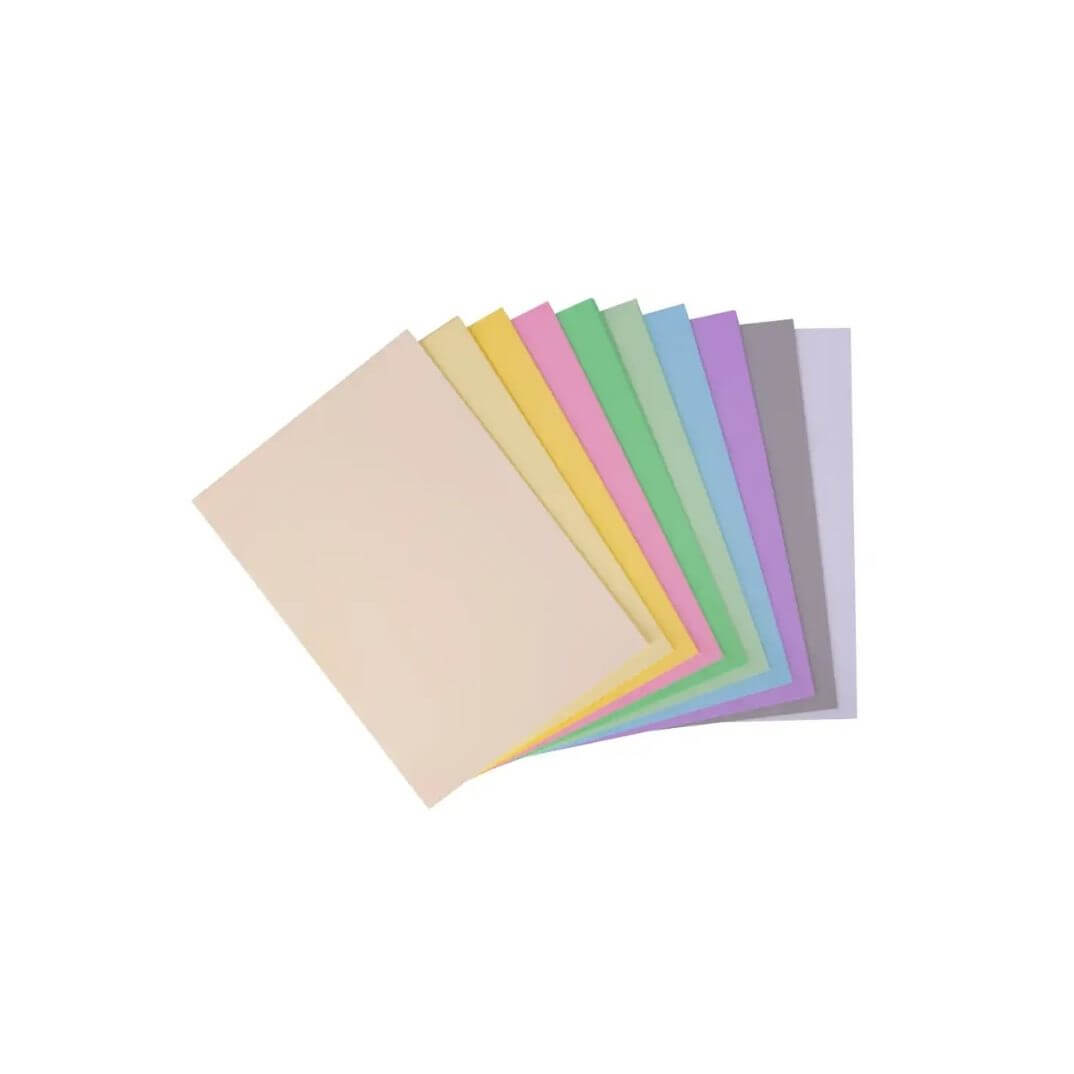 Pack 50 cartolines A4 170g colors assortits pastel