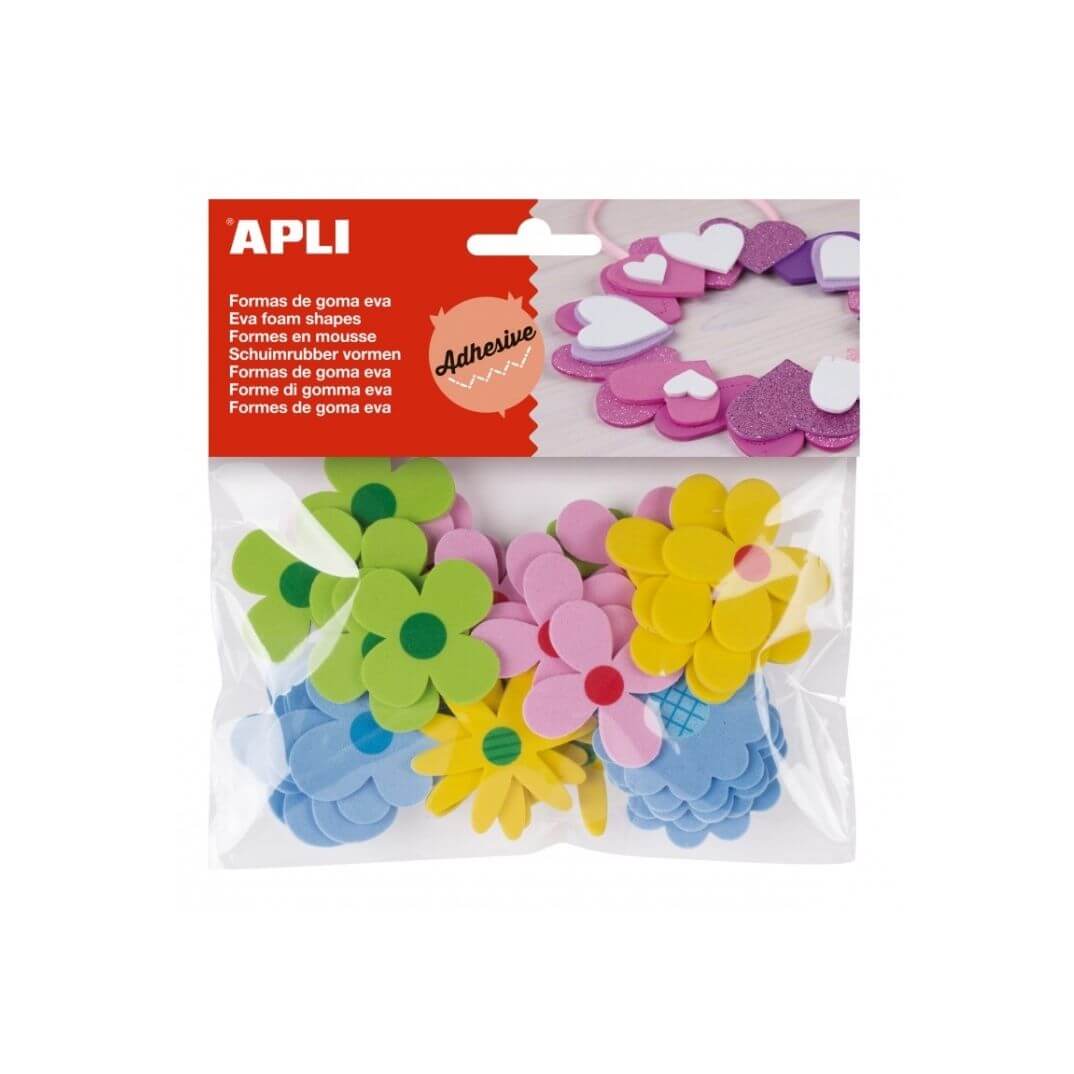 Formes Goma Eva adhesives flors estampades 40 u