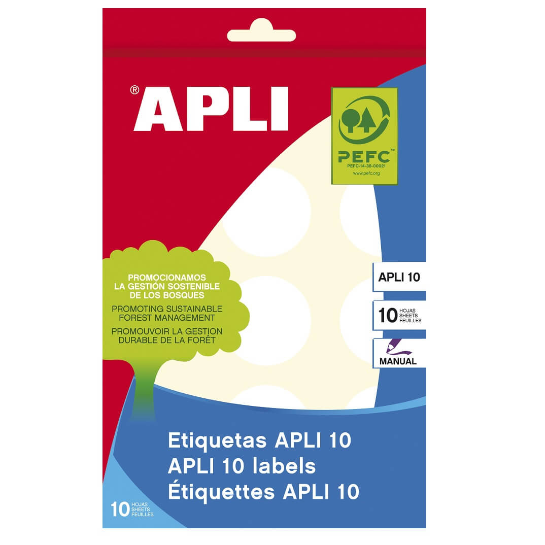 Sobre etiquetas adhesivas Apli-10 32mm diámetro