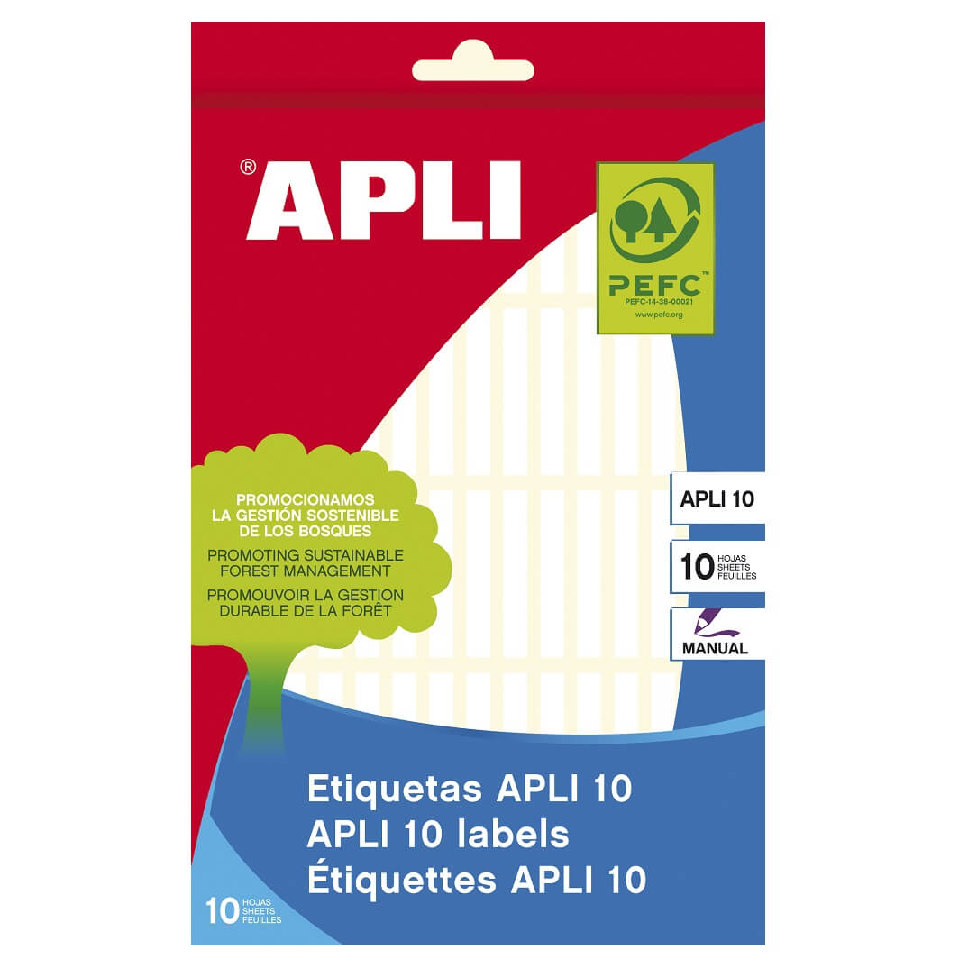 Sobre etiquetes adhesives Apli-10 5x35mm