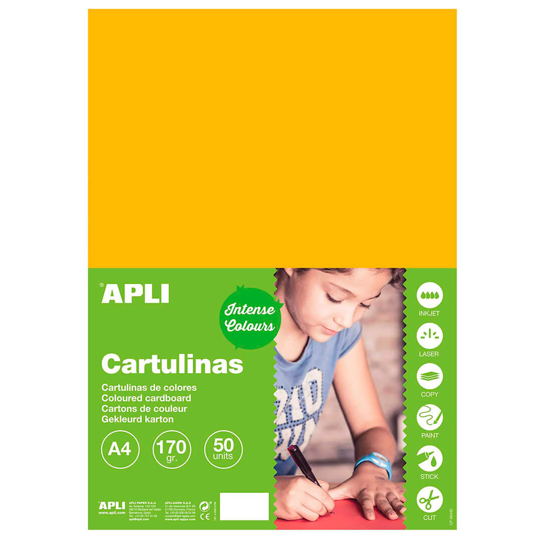 Cartulina A4 170g amarillo oro (pack 50)