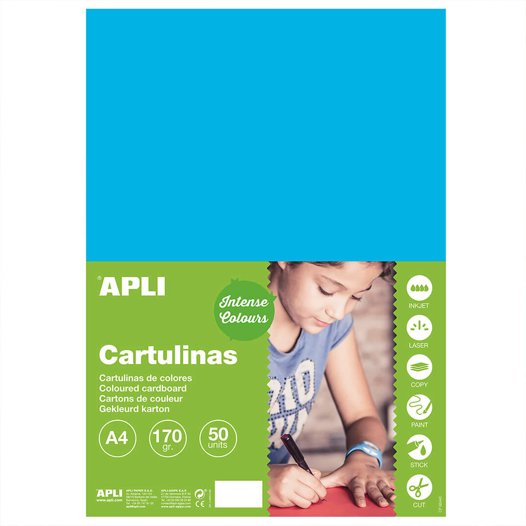 Cartulina A4 170g blau mig (pack 50)