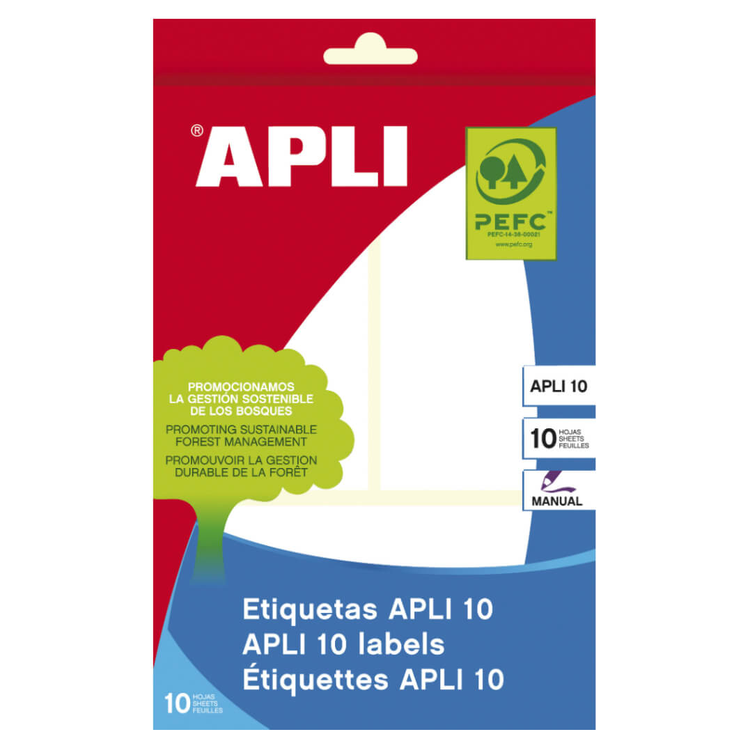 Sobre etiquetes adhesives Apli-10 53x100mm