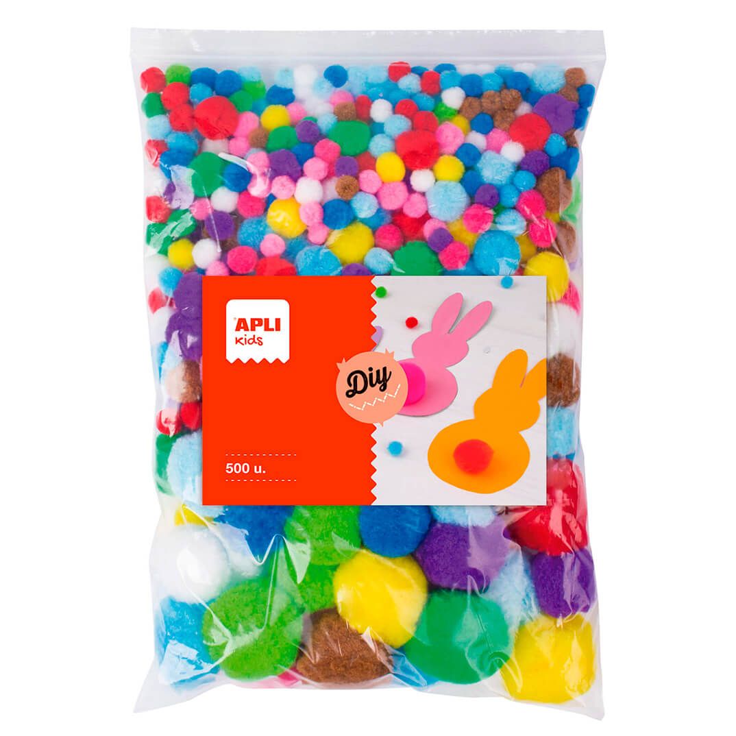 Bolsa 500 Pompones Apli -surtidos