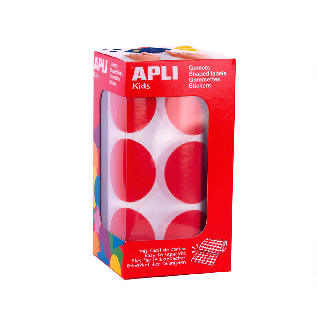 Rollo gomets redondos gigantes xl ø33mm Apli rojo