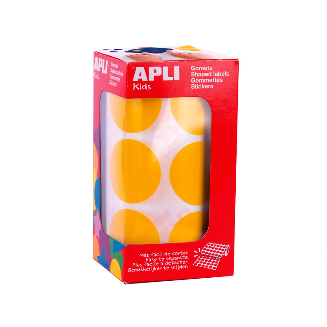 Rollo gomets redond.amarillo gigantes xlø33mm Apli