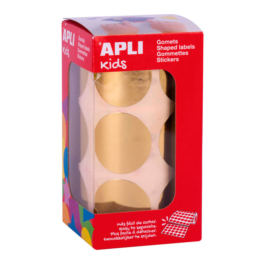 Rollo gomets redondos gigantes xl ø33mm Apli oro