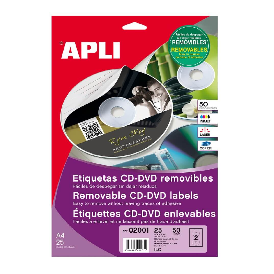 Etiquetas adhesivas cd-rom ø 114mm