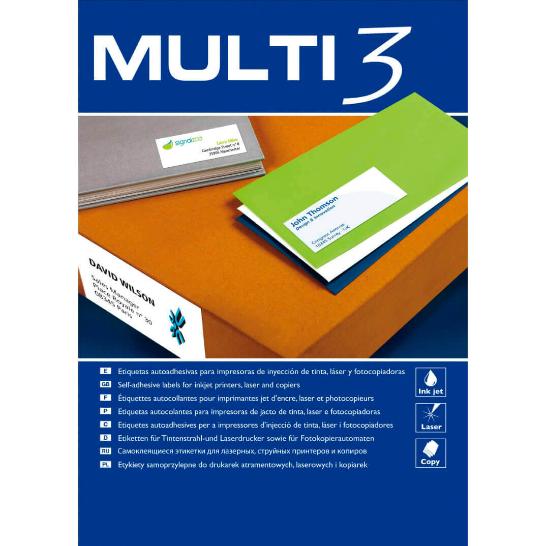 Caixa etiquetes Multi3 105x148 100f