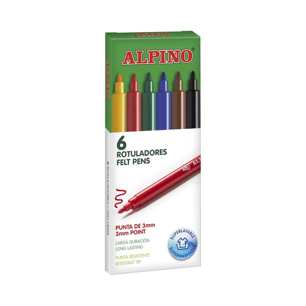 Caixa 6 retoladors Alpino assortits