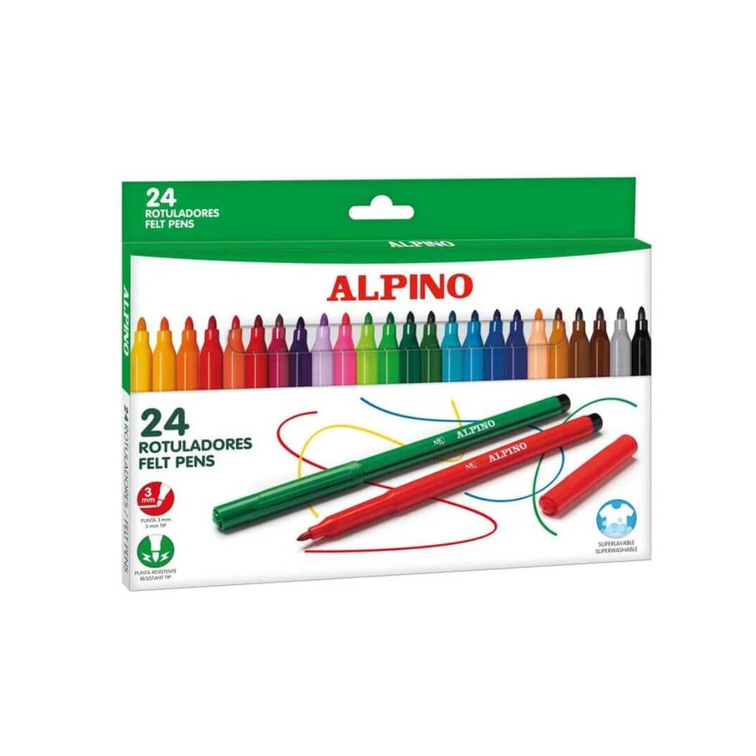 Caixa 24 retoladors Alpino assortits