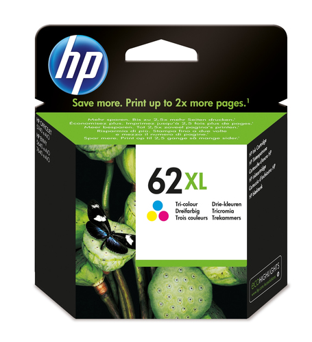 Cartucho de tinta original HP 62xl tri-color