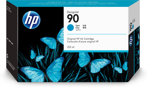 Cartutx de tinta original HP 90 cian 225ml