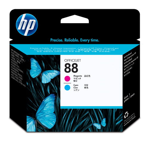 HP cabezal de impresión original 88 magenta y cian