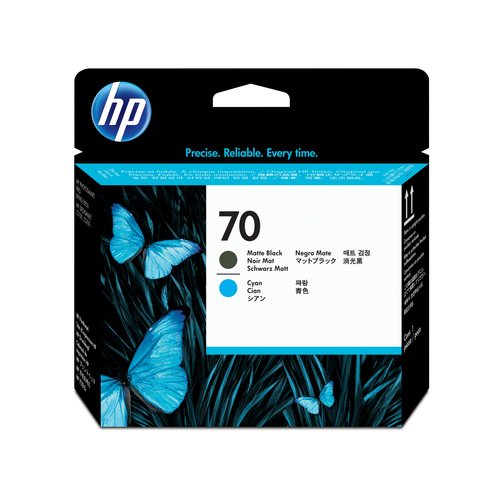 HP capçal injeccio tinta nº 70 negre mat/cian