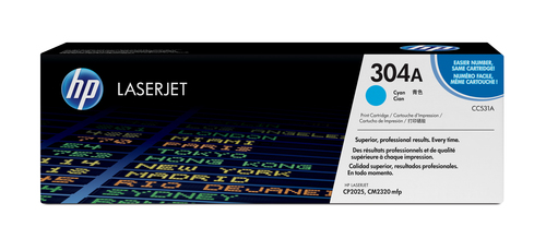 Cartutx tòner original CC531A HP 304A cian