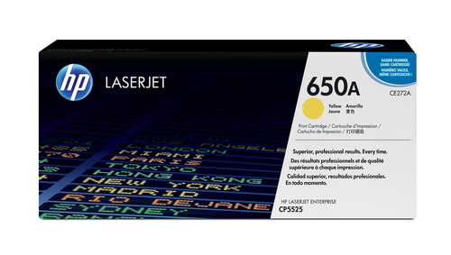 Cartutx tòner original LaserJet HP 650A groc